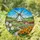 Traditional White Dutch Windmill Tulips Village Rural Landscape Blue Sky - Home Decor Gift Stained Glass Suncatcher - 1