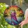 Elegant Frog Lily-of-the-Valley Tropical Sunset Palm Fronds Home Decor Gift Stained Glass Suncatcher - 2