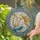 Mermaid Golden Harp Filigree Border Celestial Swirling Water - Home Decor Gift Stained Glass Suncatcher - 2