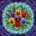 Circular Pansies Leaves Stems Buds Floral Bouquet - Home Decor Gift for Gardeners Stained Glass Suncatcher - 5