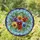 Circular Pansies Leaves Stems Buds Floral Bouquet - Home Decor Gift for Gardeners Stained Glass Suncatcher - 1