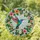 Hummingbird Tropical Floral Wreath - Home Decor Gift for Bird Lovers Stained Glass Suncatcher - 1