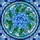 Blue Five-Petal Flowers Emerald Green Leaves Sky Clouds - Home Decor Gift Stained Glass Suncatcher - 5