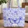 Ornate Butterfly Blue Floral Medallion Laurel Sprig - Everyday Carry Gift Quilted Tote Bag - 1