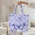 Ornate Butterfly Blue Floral Medallion Laurel Sprig - Everyday Carry Gift Quilted Tote Bag - 5