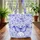 Ornate Butterfly Blue Floral Medallion Laurel Sprig - Everyday Carry Gift Quilted Tote Bag - 3