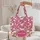 Fuchsia Botanical Floral Bouquet Name Wreath - Everyday Carry Gift Quilted Tote Bag - 5
