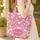 Fuchsia Botanical Floral Bouquet Name Wreath - Everyday Carry Gift Quilted Tote Bag - 4