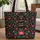 Ornate Folk Art Floral Butterfly Bouquet Swirling Vines - Work Commute Gift Quilted Tote Bag - 1