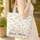 Forget Me Not Peach Rose Floral Personalized Calligraphy - Everyday Carry Gift Quilted Tote Bag - 4