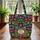 Flowers Butterflies Botanical Wreath Everyday Carry Gift Quilted Tote Bag - 3