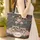 Raccoons Pink Roses Floral Wreath Personalized Name - Everyday Carry Gift Quilted Tote Bag - 4
