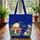 Storybook Frogs Mushroom Floral Wreath Personalized Name - Nature Lover Everyday Carry Gift Quilted Tote Bag - 3
