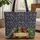 Gilded Ornate Antique Books Gold Botanical Scroll Royal Blue Crimson - Everyday Carry Gift Quilted Tote Bag - 1