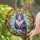 Stained Glass Blue Eyed Cat Floral Paisley Mosaic - Cat Lover Home Decor Gift Stained Glass Suncatcher - 2
