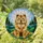 Fluffy Chow Chow Dog Seated Halo Rolling Hills Trees - Home Decor Gift for Chow Chow Lover Stained Glass Suncatcher - 1