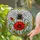 Bumblebee Red Poppy Tiffany Glass Mosaic - Nature Lover Home Decor Gift Stained Glass Suncatcher - 2