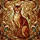 Abyssinian Cat Regal Golden Eyes Foliage Scrollwork - Cat Lover Home Decor Gift Stained Glass Suncatcher - 5