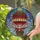 Santa Claus Hot Air Balloon Holly Bells Star - Glowing Jewel Tones Christmas Decor Gift Stained Glass Suncatcher - 2