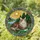 Long-Haired Cat River Valley Pine Trees Floral Border Sunburst - Cat Lover Home Decor Gift Stained Glass Suncatcher - 1