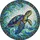 Majestic Sea Turtle Ocean Waves Scrollwork Border Home Decor Gift for Wildlife Lover Stained Glass Suncatcher - 5