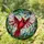 Red Cardinal Bird Red Berries Green Foliage - Wildlife Lover Home Decor Gift Stained Glass Suncatcher - 1