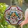 Lovebirds Gnarled Branch Berries Blossoms Five-Petal Border - Home Decor Gift for Wildlife Lover Stained Glass Suncatcher - 2