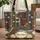 Vintage Book Spines Ornate Roses Personalized Bookshelf - Everyday Carry Gift Quilted Tote Bag - 1