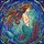 Mermaid Wild Hair Scaled Tail Coral Flora Deep Sea - Home Decor Gift Stained Glass Suncatcher - 5