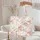 Loose Watercolor Peony Camellia Floral Medallion Gold Leaf Accents - Everyday Carry Lifestyle Gift Quilted Tote Bag - 5
