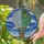 Hot Air Balloon Mosaic Flowers Birds Crystal Golden Scrollwork - Home Decor Gift Stained Glass Suncatcher - 2