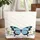 Butterfly Floral Blooms Organic Vines Leaves Curved Scroll Everyday Carry Travel Gift Quilted Tote Bag - 1
