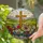 Rustic Wooden Cross Wildflowers Hills Mountains - Stained Glass Home Decor Gift Stained Glass Suncatcher - 2