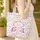 Ornate Pink Butterflies Lavender Floral Wreath Everyday Carry Gift for Her Quilted Tote Bag - 4