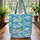 Oceanic Sea Turtle Ocean Waves Coral Tropical Seaweed - Everyday Carry Gift Quilted Tote Bag - 3