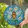 Honeybee Blossoms Swirling Sky Water - Home Decor Gift for Nature Lovers Stained Glass Suncatcher - 2