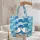 Coastal Seagulls Ocean Waves Beach Grass Name Sign Travel Essentials Gift Quilted Tote Bag - 5