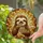 Smiling Sloth with Shaggy Fur Holding Bowl of Nuts - Sloth Lover Home Decor Gift Stained Glass Suncatcher - 2