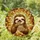 Smiling Sloth with Shaggy Fur Holding Bowl of Nuts - Sloth Lover Home Decor Gift Stained Glass Suncatcher - 1