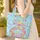 Peace Sign Flowers Leaves Hearts Stars Personalized Everyday Carry Gift Quilted Tote Bag - 4