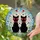 Black Cats Red Sunglasses Bow Tie Pennant Flags - Cat Lover Home Decor Gift Stained Glass Suncatcher - 2