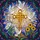 Ornate Christian Cross Doves Lilies Blossoms Sunrays - Home Decor Gift for Christian Stained Glass Suncatcher - 5