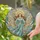 Angel Golden Halo Light Blue Teal Robe Ornate Belt Celestial Clouds - Home Decor Gift Stained Glass Suncatcher - 2