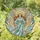 Angel Golden Halo Light Blue Teal Robe Ornate Belt Celestial Clouds - Home Decor Gift Stained Glass Suncatcher - 1