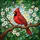 Northern Cardinal Bird Cherry Blossom Red Berry Branch Wildlife Home Decor Gift Bird Lover Stained Glass Suncatcher - 5