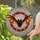 Black Bat Glowing Eyes Fiery Orange Wings Circle - Home Decor Gift for Bat Lover Stained Glass Suncatcher - 2