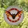Black Bat Glowing Eyes Fiery Orange Wings Circle - Home Decor Gift for Bat Lover Stained Glass Suncatcher - 1