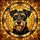 Curious Black Tan Terrier Dog Portrait Segmented Border - Home Decor Gift for Dog Lover Stained Glass Suncatcher - 5
