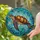 Majestic Sea Turtle Golden Crown Lotus Charm - Underwater Decor Gift for Turtle Lovers Stained Glass Suncatcher - 2