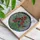 Stained Glass Botanical Blooming Red Flowers Indigo Berries Green Leaves Sky Swirls - Home Decor Gift Stained Glass Suncatcher - 3